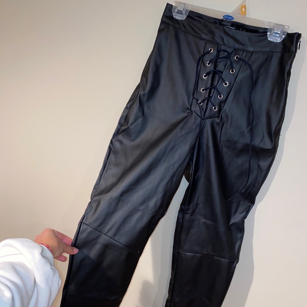 Women's Black Faux Leather Pants MISSGUIDED
